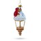 Majestic Red Cardinal Perched on Lantern Blown Glass Christmas Ornament